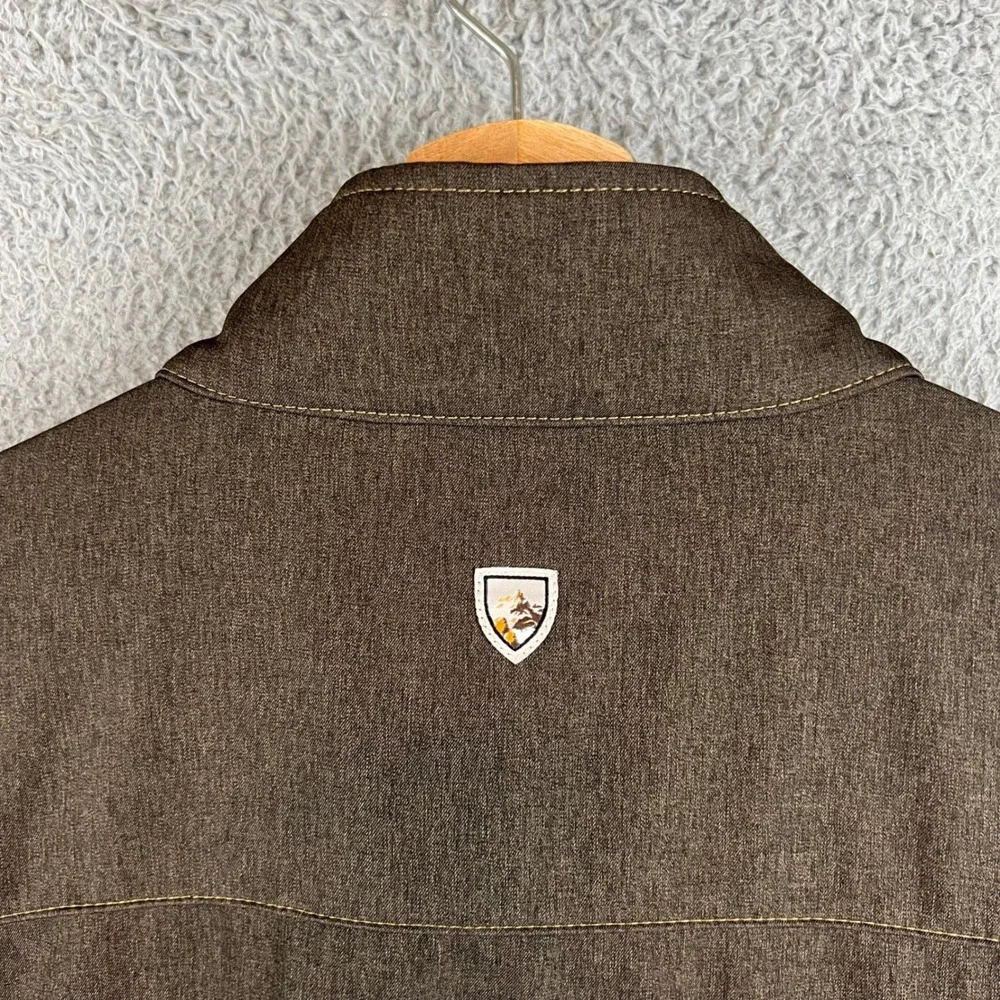 Kuhl Interceptr Jacket Mens Medium Brown Full Zip Fleece Alfpaca Gold Outdoor